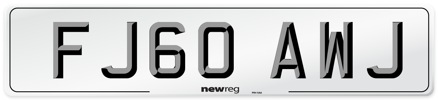 FJ60 AWJ Number Plate from New Reg
